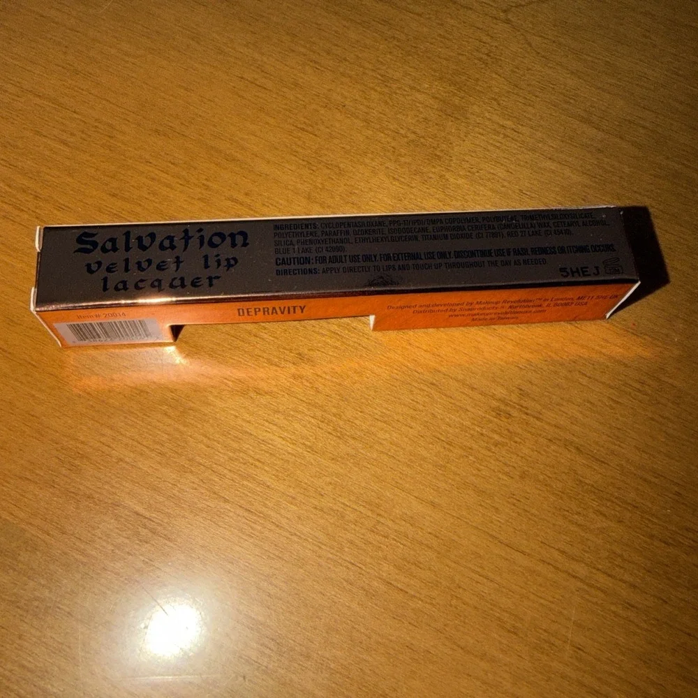 NEW Revolution Salvation Velvet Lip Lacquer Violet Depravity Long Wearing Matte